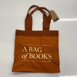 Barnes & Noble “A Bag of Books” Organic Cotton Tote Bag Rust/Cream Fair Trade